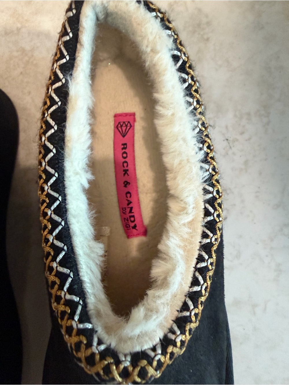 Women's Black Fleece-Lined Slip-On Slippers Mules - Picture 2 of 5
